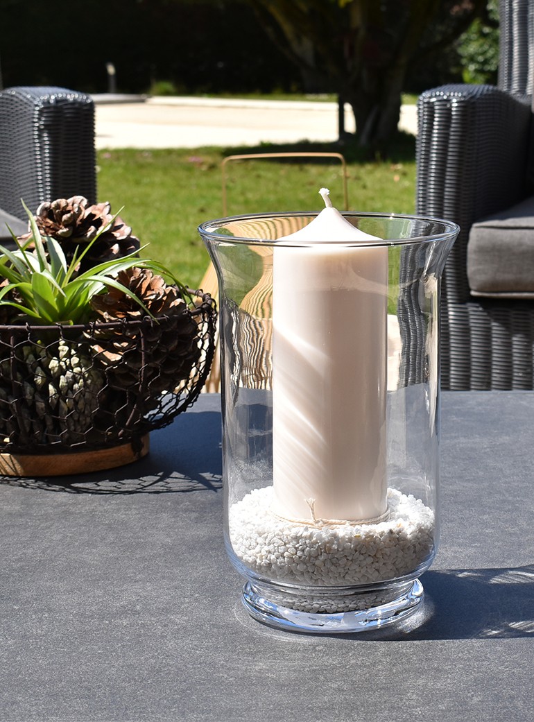Bougie pilier blanche, naturelle et artisanale, en cire végétale de colza